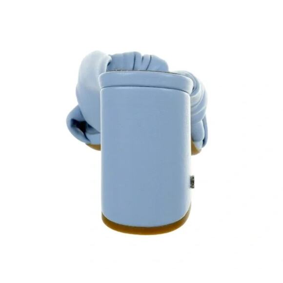 Sam and Libby blue leather bow ties sandals heels sz 7 - Picture 3 of 6